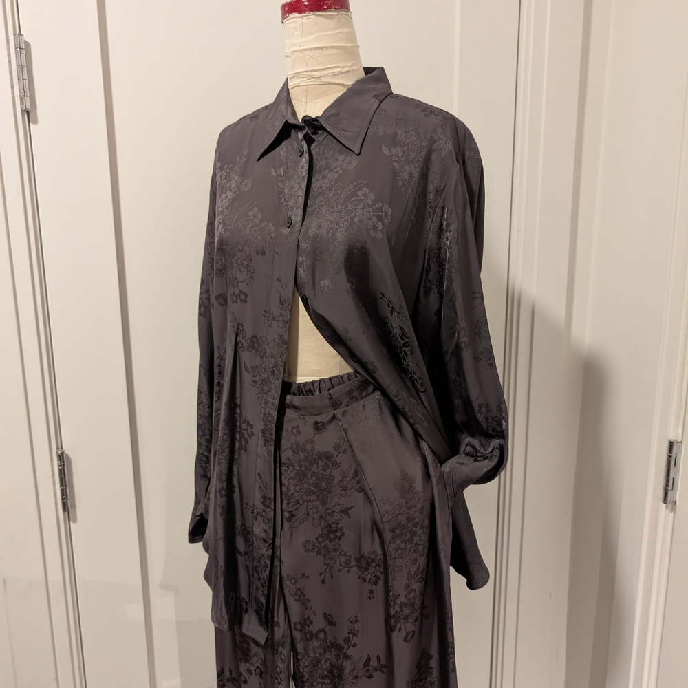 Acne Studios Dark Gray Jacquard Shirt/ Pant Set